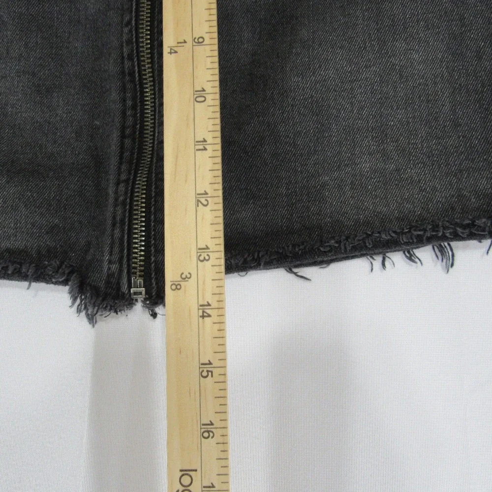 Free People Miniskirt Size 28 Haven Denim Mini Fray Distress Cut Off‎ Zip Front